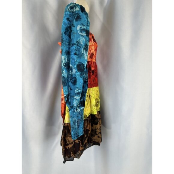 NWT Alice + Olivia Rowen Tiered Square Neck Babydoll Dress $440 - Picture 10 of 13